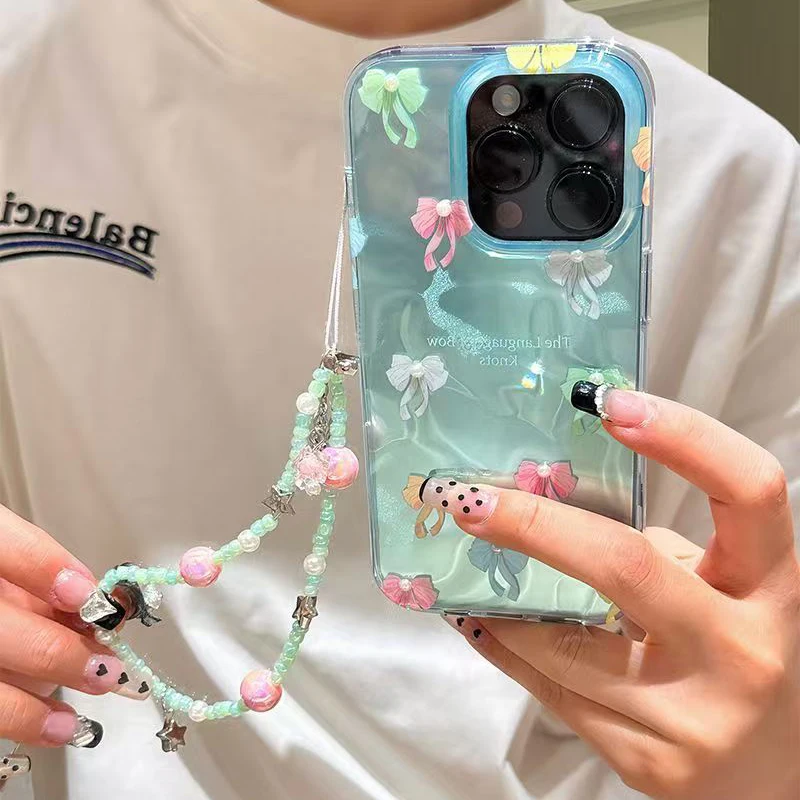 Pearl bowknot reťazové korálky puzdro pre OnePlus Nord N300 N200 N20 N30 SE dachshund psí čerešňový dezert Girl Flash telefón Kryty