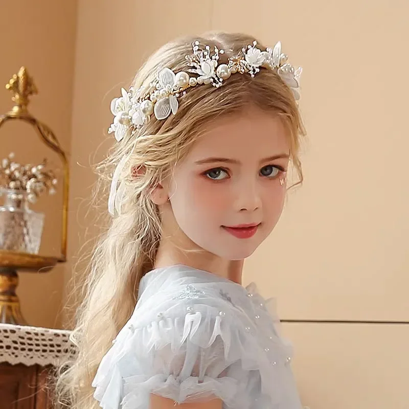 Pearl Hairband Girl Performance Sladké doplnky Kórejská verzia Super nesmrteľná nová stuha kvetinová darček