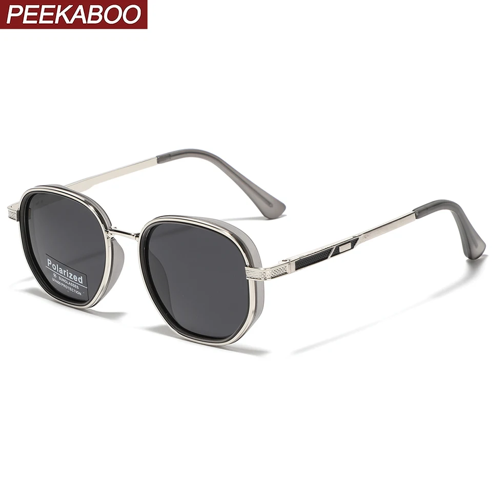 Peekaboo Mužské polarizované slnečné okuliare pre ženy TR90 Unisex Square Sun Gula pre mužov Polovové kovové letné príslušenstvo 2024