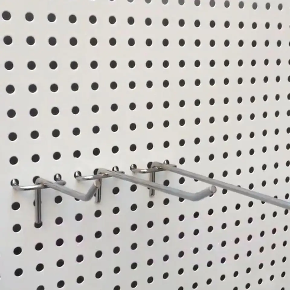 Pegboard vešiaci strieborná farba pegboardové háčiky 4 veľkosti ťažké dielne Užitočné dielne displej pegboard hák