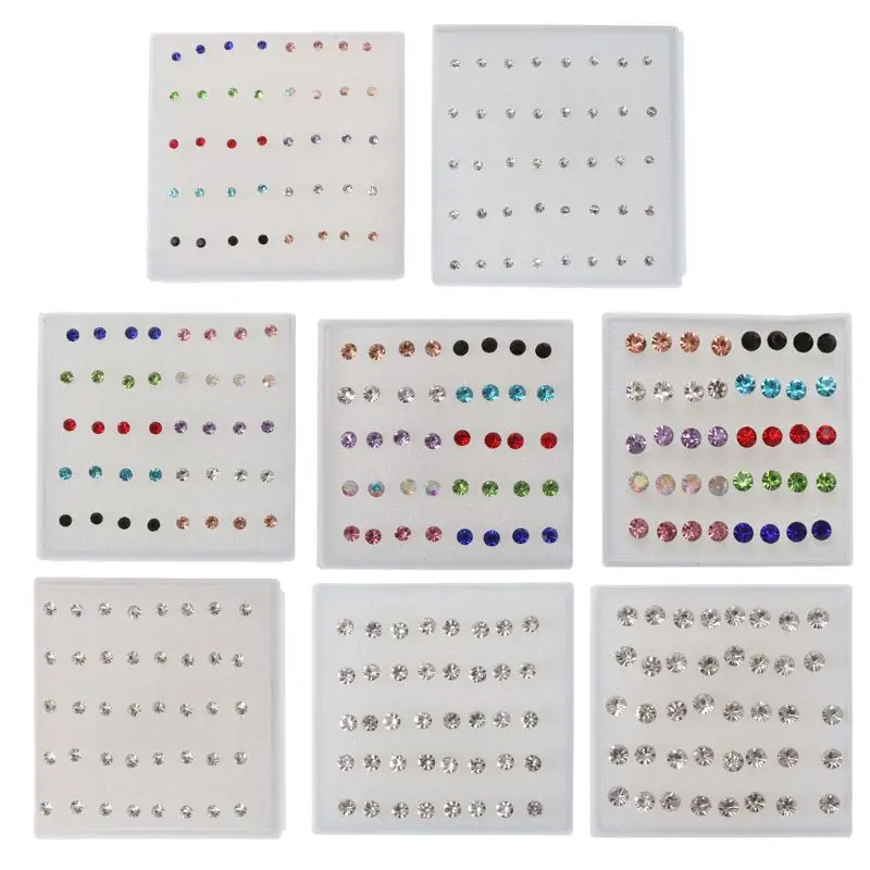 Pekné 20 párov 2-5 mm ušné gombíky Faux Faux pre kamienok s nočnými pieskami uši piene uši brady uši Žid Žid