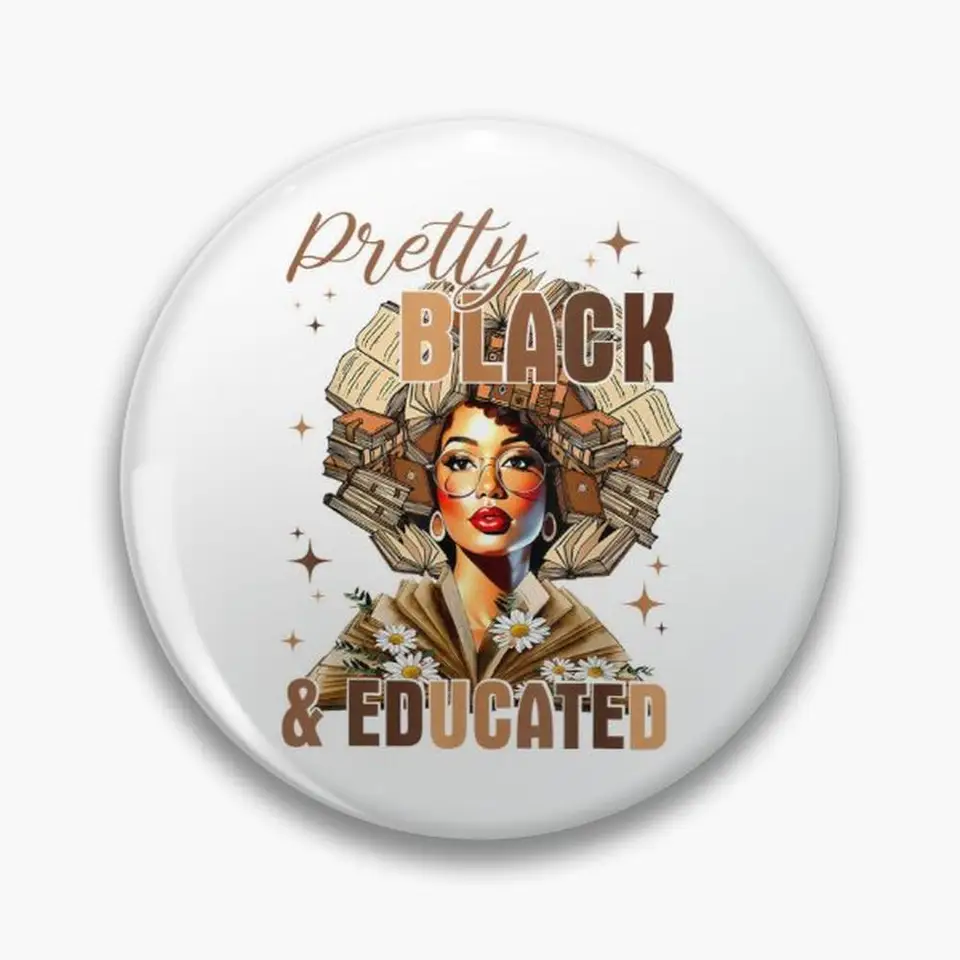 Pekné a vzdelané čierne ženy History History Mesiac gombíky PIN Brošes