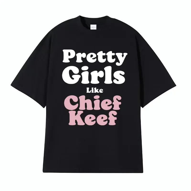 Pekné dievčatá ako šéf Keef tlač Tričko Men oblečenie estetické trendy rapové tričká unisex hip hop exet
