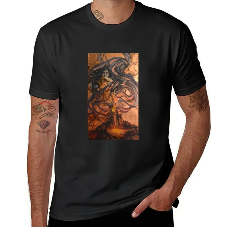 Pele Hawaiian Fire a sopka Goddess Painting Tričko zvierat Prinfor Boys Funny kostýmy nadmerne nadmerné oblečenie mužov