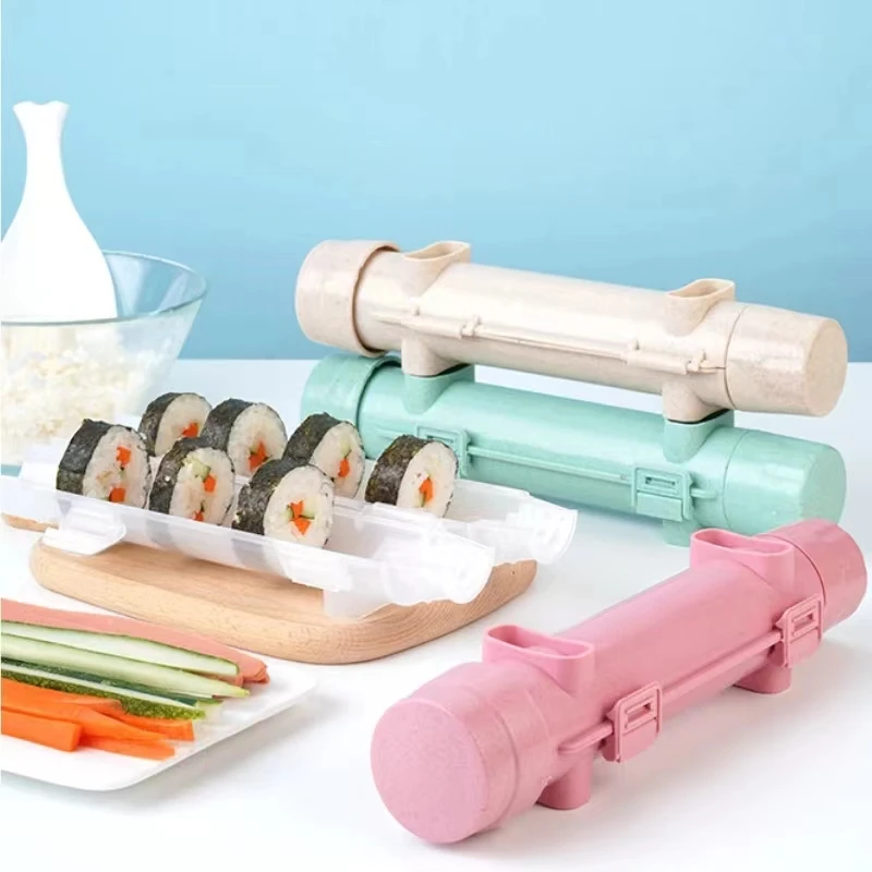 Pembuat Sushi Cepat rol Jepang Cetakan nasi bazooka alat penggulung daving Sayuran DIY Mesin Pembuat Sushi perlalatan dapur