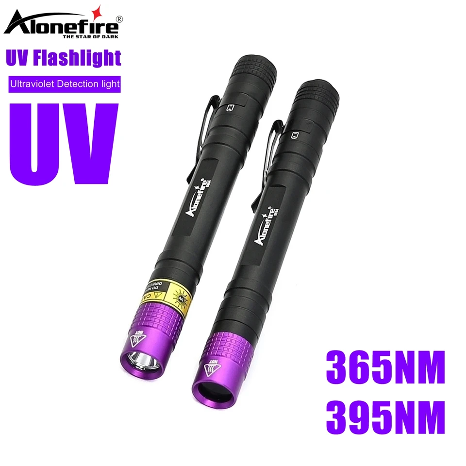 Pen Light UV baterka 395nm/365nm čierne svetlo Pet psie psie psie mačka moč na farbenie rudy Rudné peniaze neviditeľné atramentové detekčné lampa LED TORCH