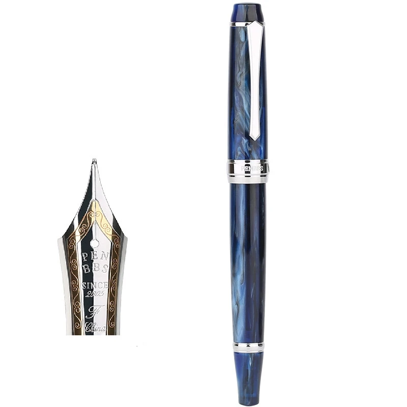 Penbbs 456 Galaxy Vákuum plniace fontánu pero Pen Transparent jemný hrot módne písanie