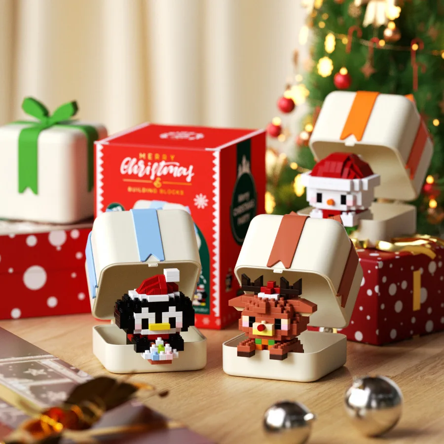 Penguin Dospelí častíc Budova blokuje vzdelávacie hračky pre deti 6 až 12 rokov staré zvieratá sobia tehly set girl boy darček