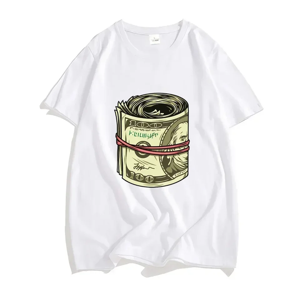 Peniaze Roll Print Dámske tričko 100 stovky dolárov Bill Funny Graphic s krátkym rukávom tričko móda letné tričko unisex oblečenie top