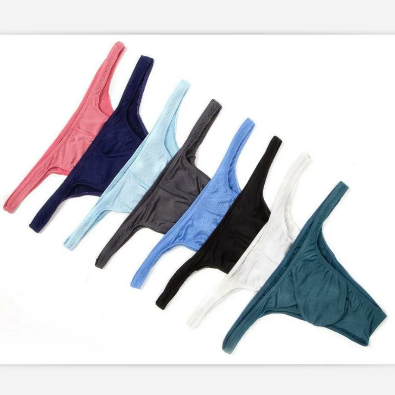 Penis Priepasty Men Sexy spodná bielizeň priedušné spodky s nízkym vzostupom nohavičiek Bulge Bag G-String Thong Soft Lingerie Bikini Trunk