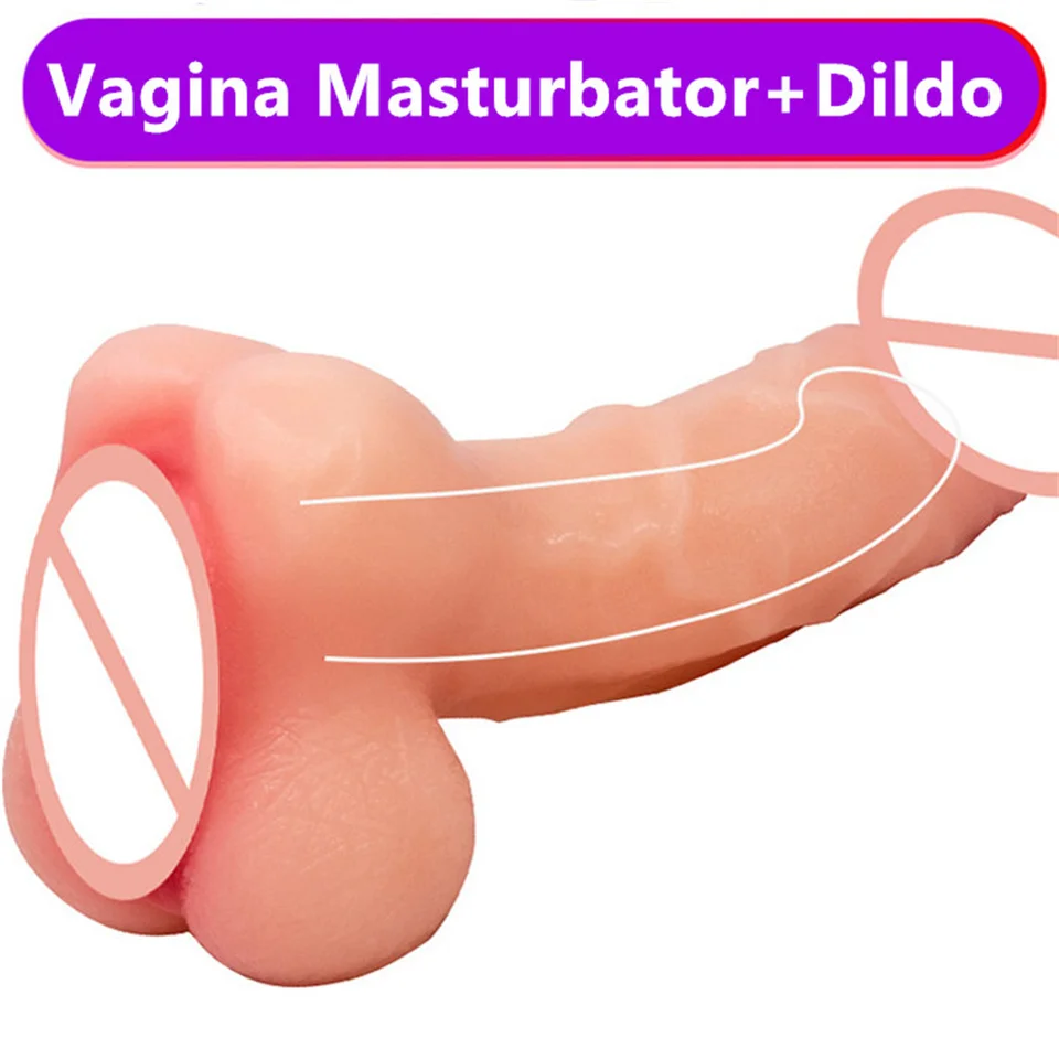 Penis realistické análne dildo vagína masturbátor pre mužov Soft Dick Pussy Sex Practice Tool