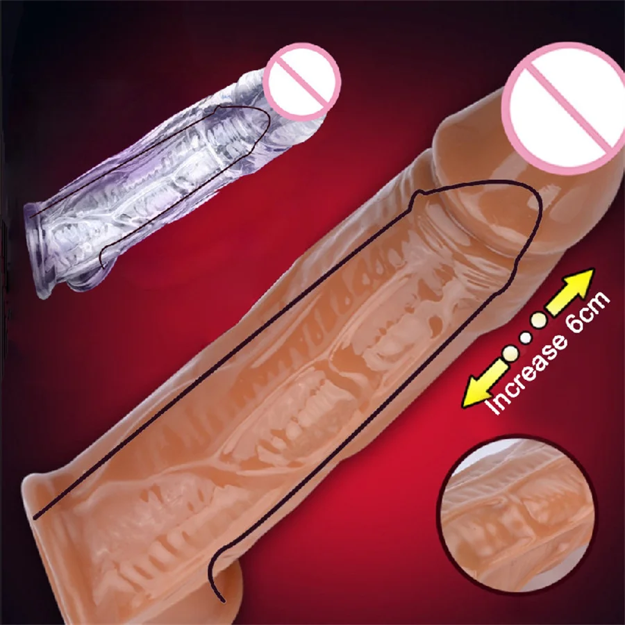 Penis rukáv Dick Extender Enherder Testis Bondage Bondage Bondage Penis Pen