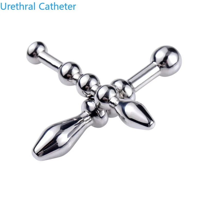 Penis vkladá sexuálne hračky pre mužov Muž Masturbátor Metal Uretral Catéter Pluž