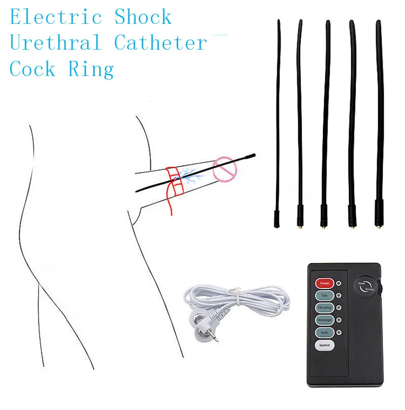 Penis zástrčka stimulácia močového močového trubice katéter dilatátor elektrický šok pulz penis ring Lekárske tematické hračky sexuálne hračky pre mužov masturbácia