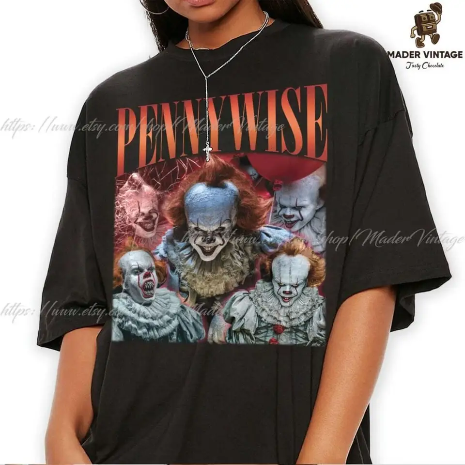Pennywise Clown Vintage 90.s košele Pennywise Horror mikina Pennywise Halloween Hoodie Killer Clown Halloween Clown Spooky Clo