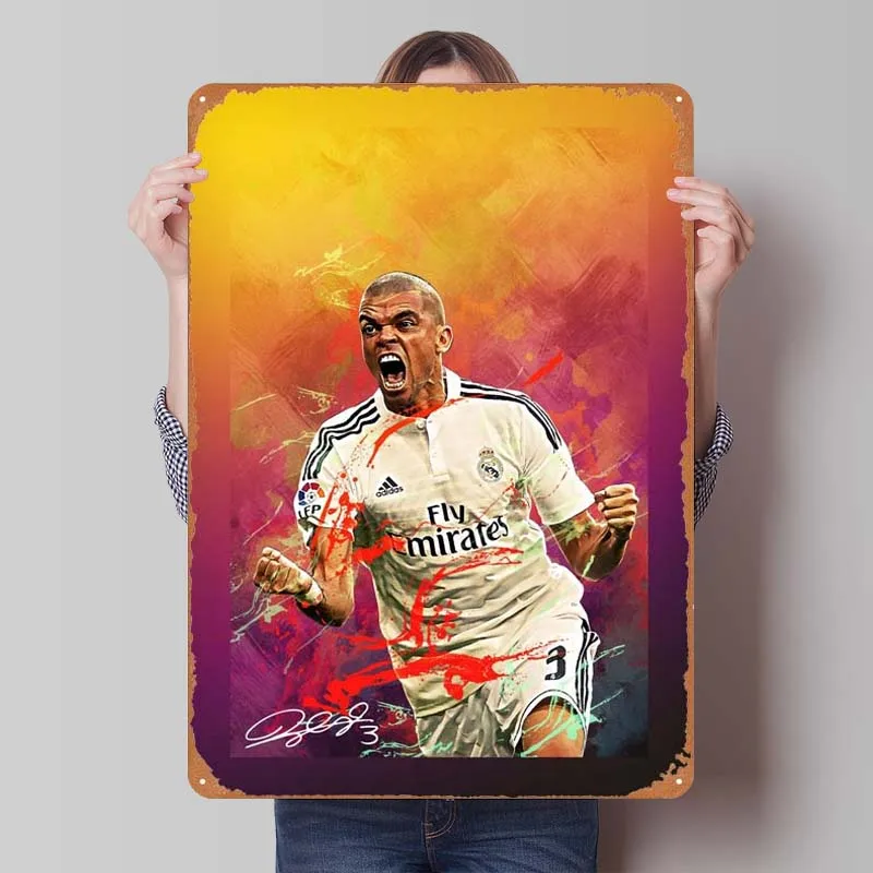 Pepe Metal Plagát futbalové športové konzervy Tinplate Znaky Vintage domáce dekorácie Vlastné kovové znamenie pre nástennú umeleckú dekoráciu Rohová káva