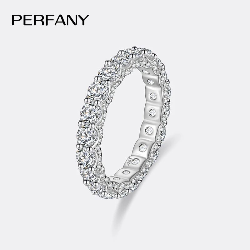 Perfany 2.1ct Moissanit Ring pre ženy S925 Čisté striebro Šumivé večné GRA certifikované diamantové prsteň Luxusné svadobné šperky