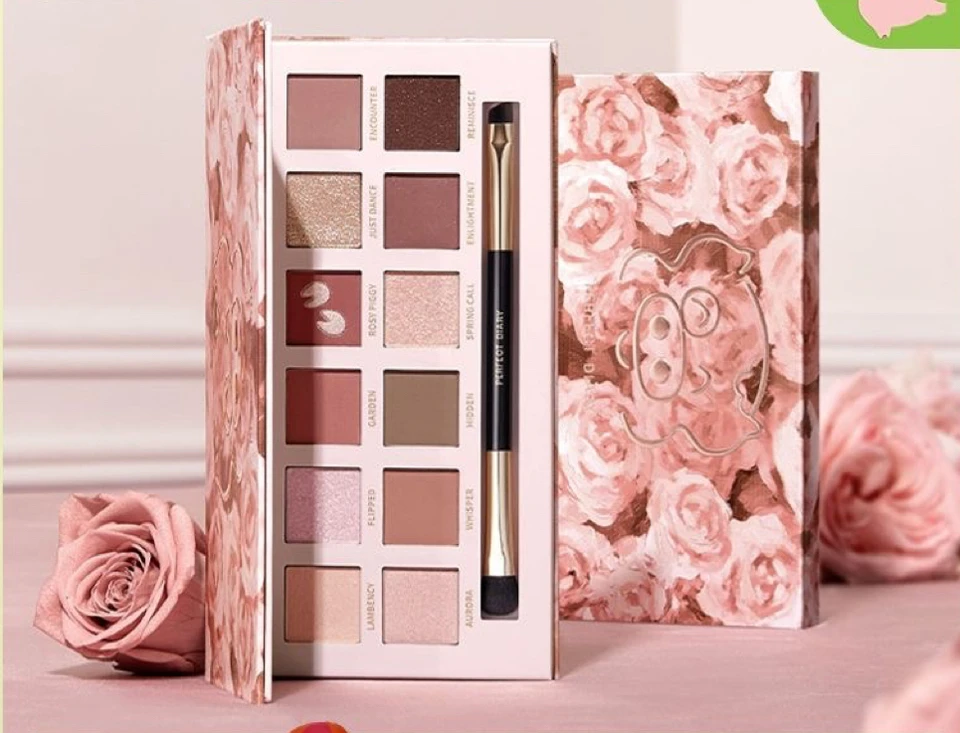 Perfect Diary Animal Series 12 Color Eyeshadow Butterfly Fairy Purple Pallete Pink Fial Fox Red Fox Red Brown makeup 14G
