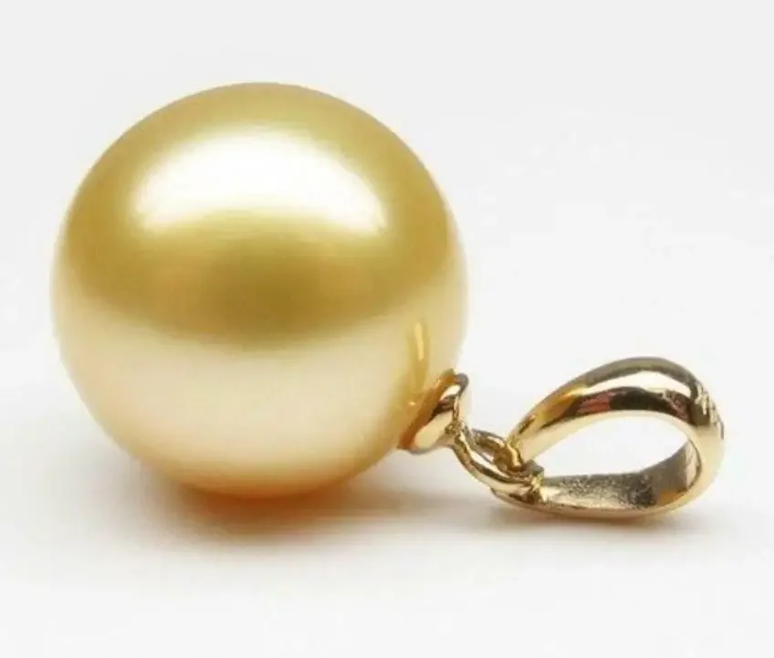 Perfektné kolo 16 mm južné more prírodné zlaté škrupiny perla perly náhrdelník 14k