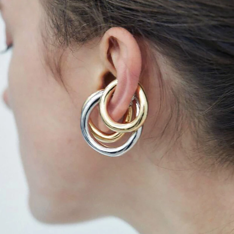 Peri'sbox Trendy Pevné náušnice chrupavky Geometrický kruh uši