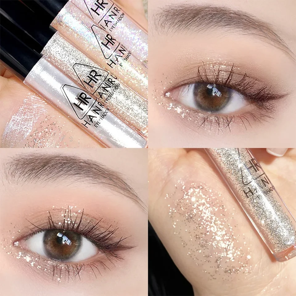 Perleťové jemné trblietavé očné tieňové tekuté tekuté vodotesné očné make -up s rozjasňujúcimi tekutými perlačnými očnými tieňmi trblietky