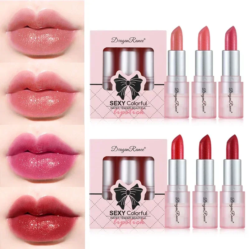 Perlové trblietavé rúžy Sada zvlhčovacia textúra Žiadna sušiaca palica na pery sexy perly pery odtieň Dlhodobý make-up, vďaka čomu je váš pery lesk