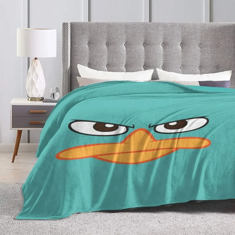 Perry Platypus flanel prikrývka Kvalita mäkkých odolných vtákov nahnevaná hádzanie prikrývku jesenné kempingové posteľ