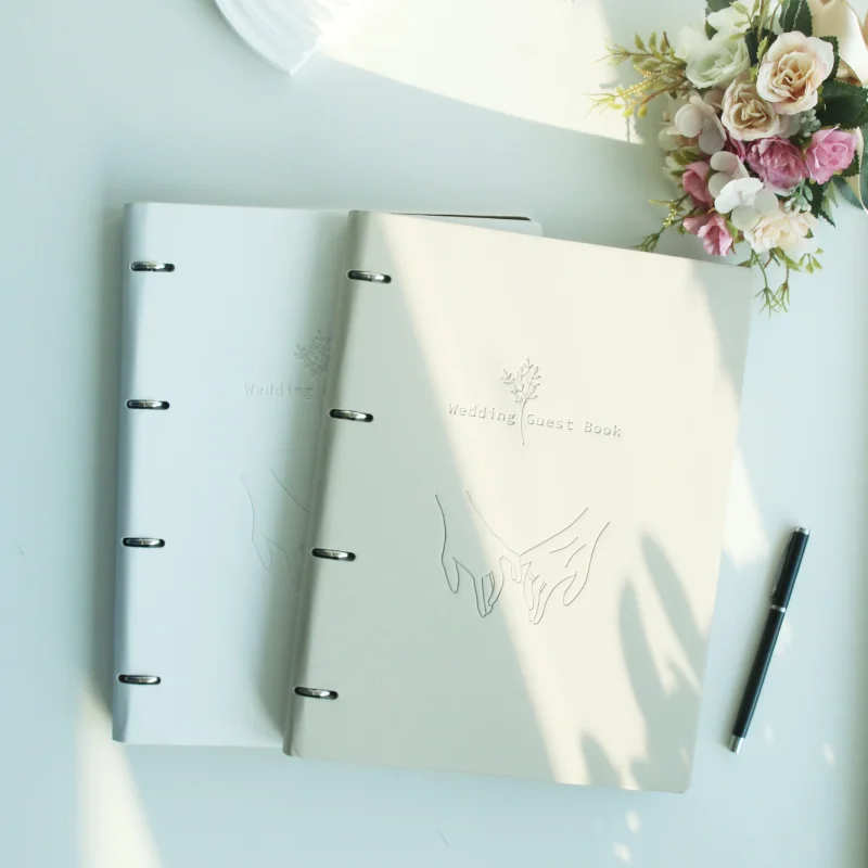 Personalised White Wedding Guest Book Custom Elegant Mr and Mrs Message Book Marriage Anniversary Photo Albums Wedding Supplies