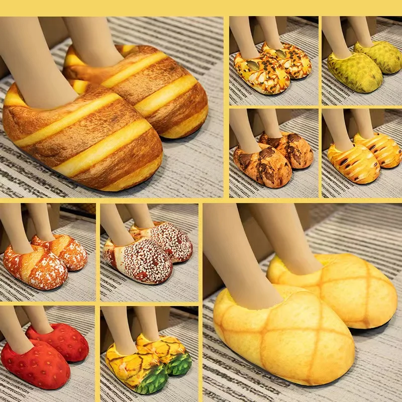 Personalizovaná kreatívna simulácia chlieb toast-toast bavlnené papuče balenie päty HOME SEKOM NEPLAVNÉHO ZAMESTNENIA
