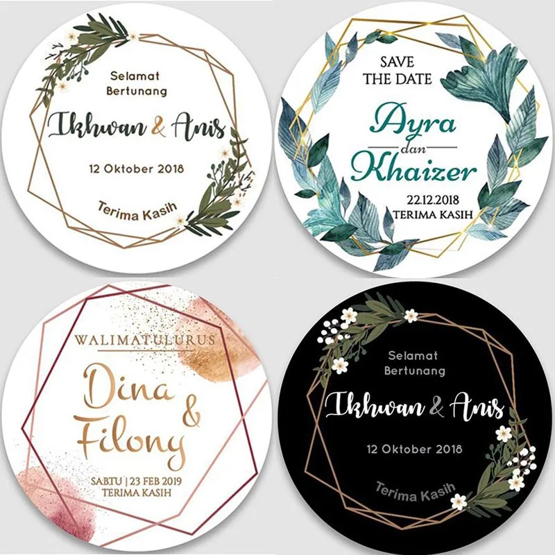 Personalizovaná svadobná nálepka, vyzdobená pozvánka, darčeková skrinka, Candy Box, s personalizovaným logom, 100 počítačov