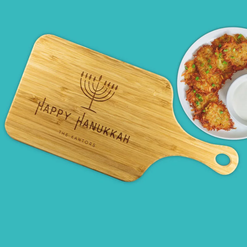 Personalizovaná šťastná rada Hanukkah Challah Latke Platter Platter Chanuka židovská sviatočná párty kuchynský stôl Domáca dekorácia darček