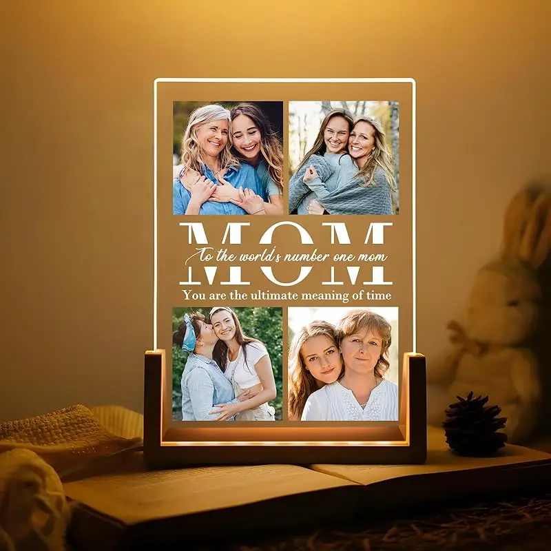 Personalizované darčeky Deň matiek pre mamu vlastné obrazové rámce Svetelné dosky s fotografickým textom pre ženy Ženy narodeninové výročie