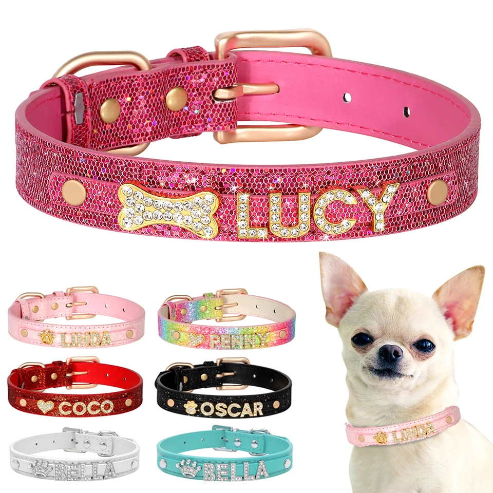 Personalizované malé psy Chihuahua golier bling kamienok kamienok pre psov bezplatné psie psie ps