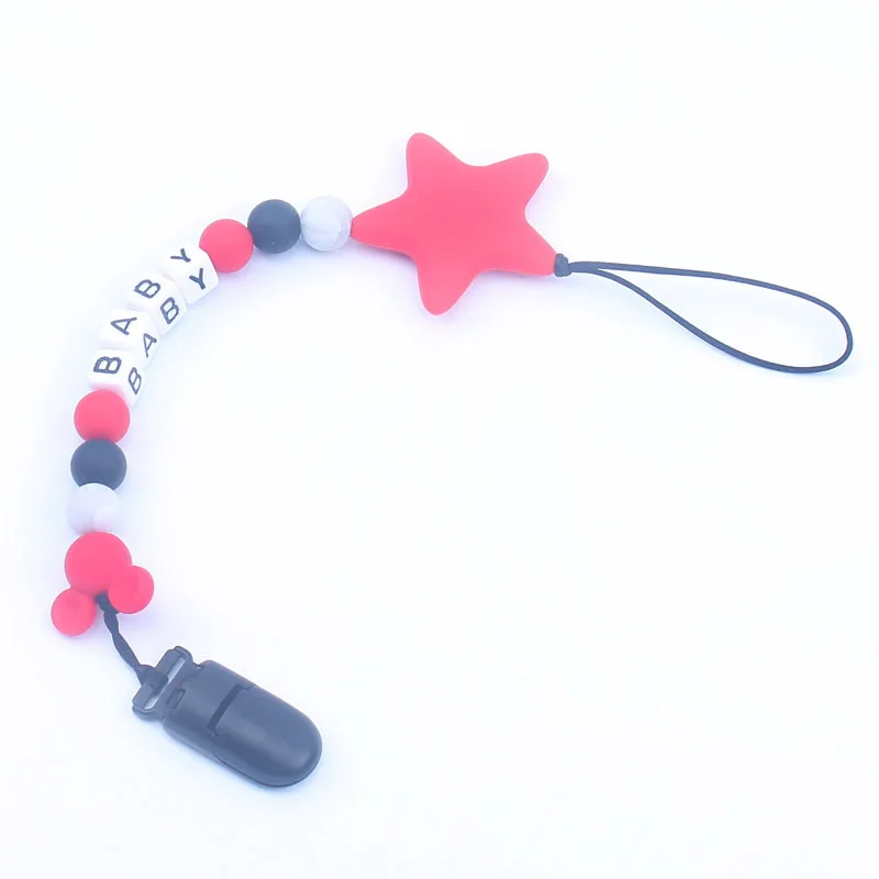 Personalizované meno anglické písmená detské cumlíce Clips cumier reťaz držiak reťaz detské zubné utekávy
