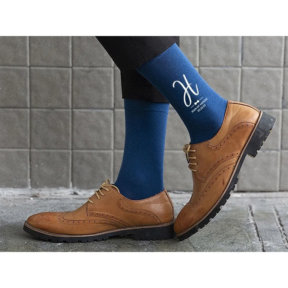Personalizované meno Svadobné ponožky Man of Honor Socks Groom ponožky Groomsman ponožky Najlepší muž ponožky Vlastné svadobné darčeky láskavosť