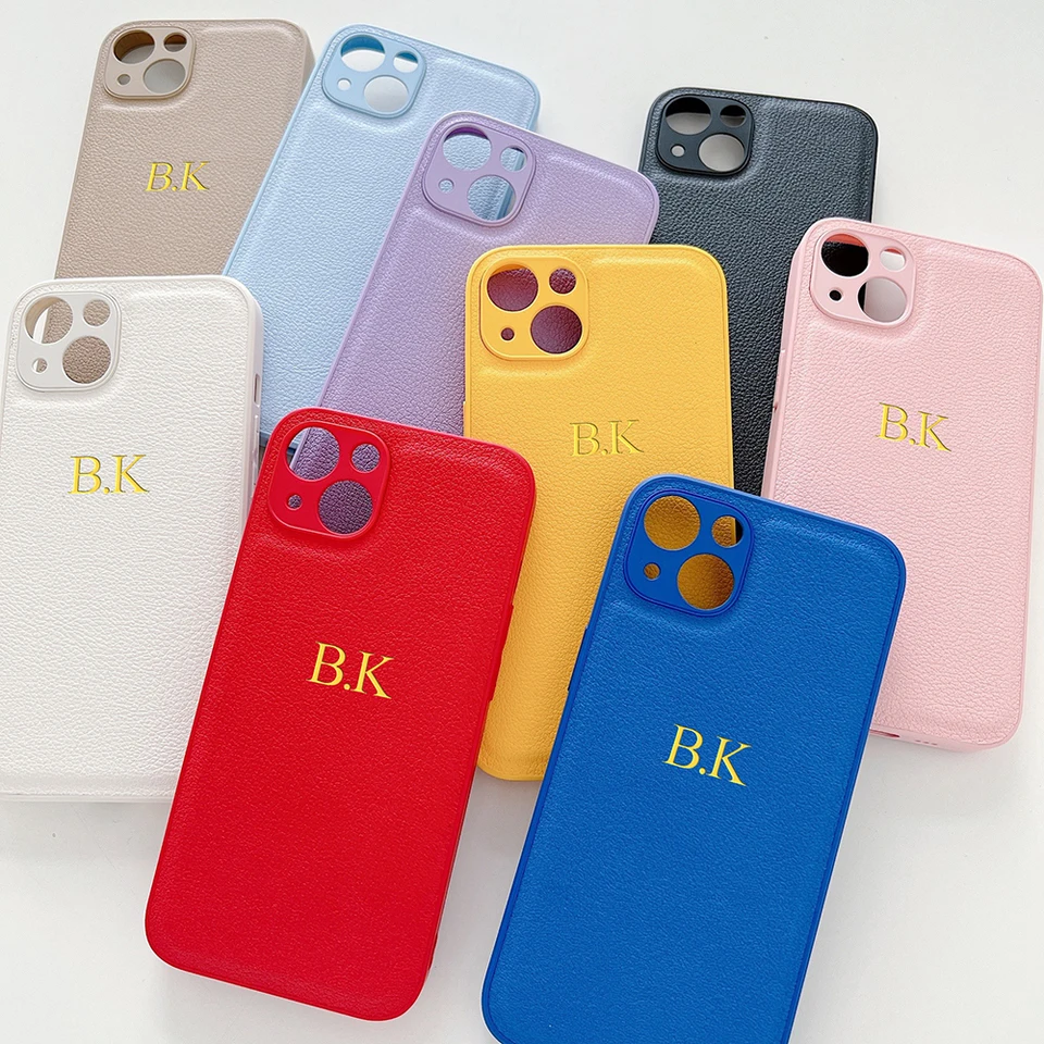 Personalizované prispôsobené názvy Intials Listy Puzdro pre iPhone 15 16 Pro Max 12 11 13 14 Pro Max xr xs max 7 8 plus kožený kryt