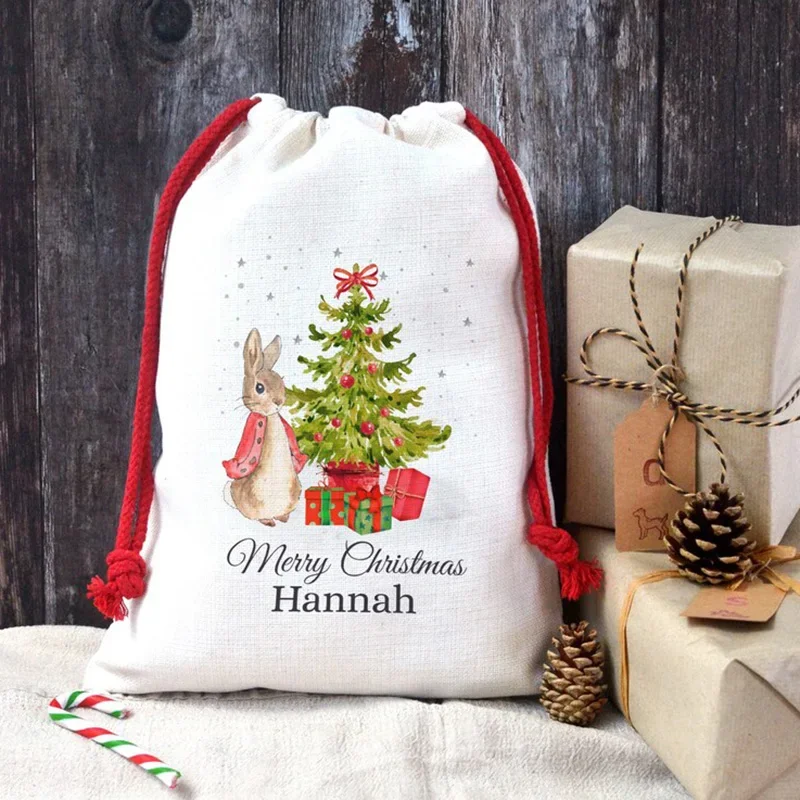 personalizované vlastné pančuchy Santa Sack Kid Boy Girl Girl Girl Veselé Štedrý deň, dieťa 1. prvá vianočná darčeková hračka s hračkou DETI DETI