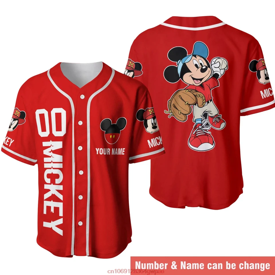 Personalizovaný Donald Baseball Jersey Donald Duck Short Ruckve Sports Jersey Prispôsobené meno baseball dres Disney tričko