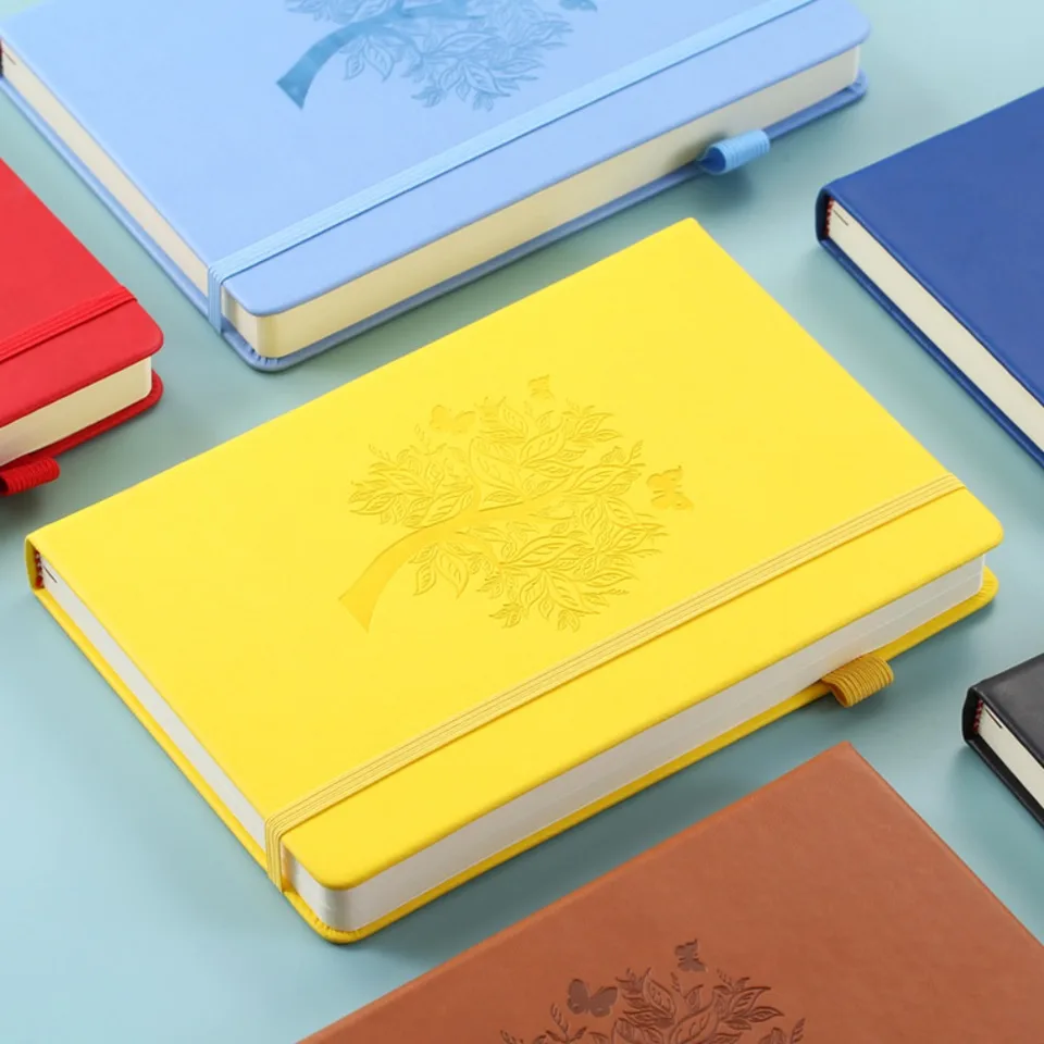 Personalizovaný notebook A5 150 listov Horizontálny obchodný zápisník Zhruba stránky s popruhmi PU Leather Notebook