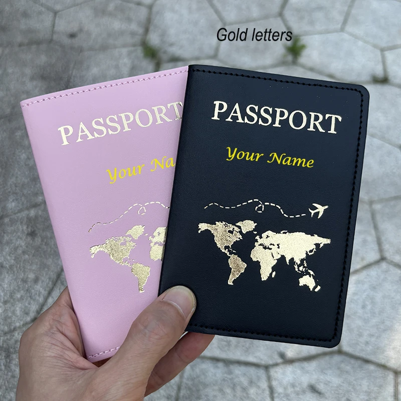 Personalizovaný passport názov pas cover King Queen Crown puzdro pre pasy PU kožená cestovná peňaženka