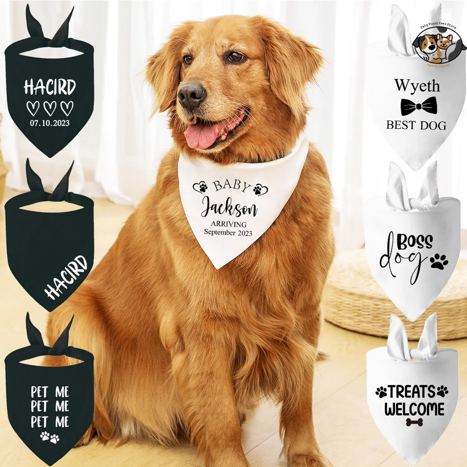 Personalizovaný veľký psík Bandana, oblečenie pre domáce zvieratá, vlastné meno ID, Pet Bandanas pre mačku, šteniatko šatky, príslušenstvo pre domáce zvieratá