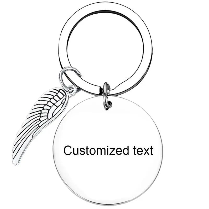 Personalizovaný vlastný kľúč Keychain Dad Mama pamätníka Kľúčová reťazec Strata matky Otca Key Key Rings Guardian Angel Darček