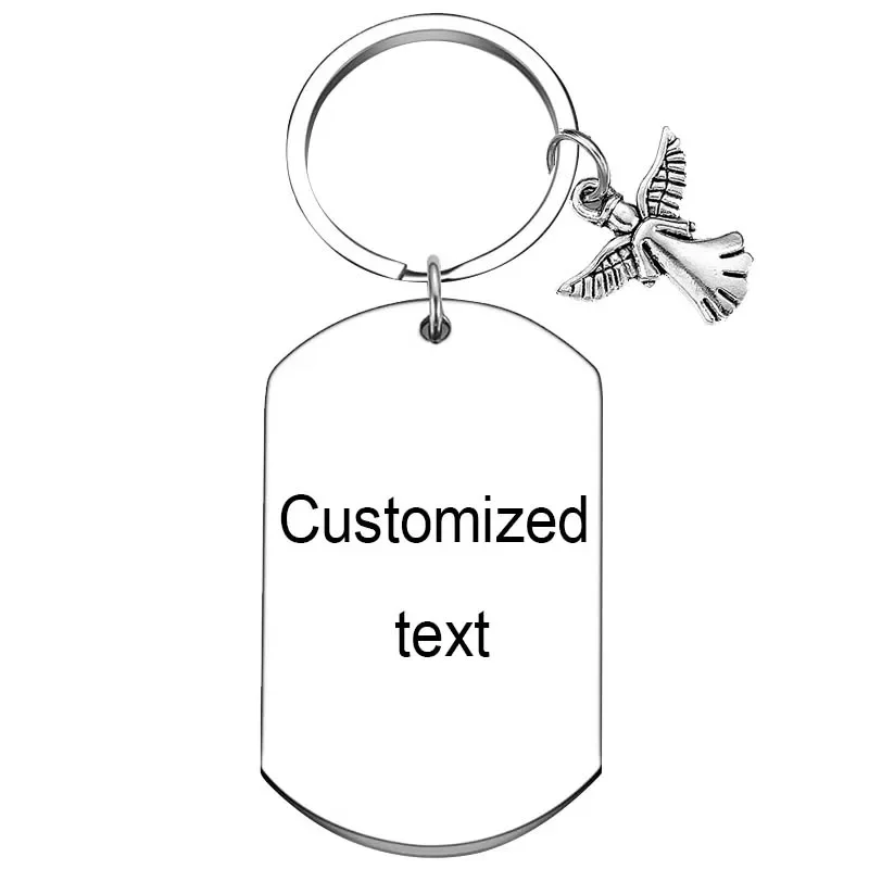 Personalizovaný vlastný kľúčový kľúče mama anjel kľúčový reťazec pamätníka mamičky Key Key Rings