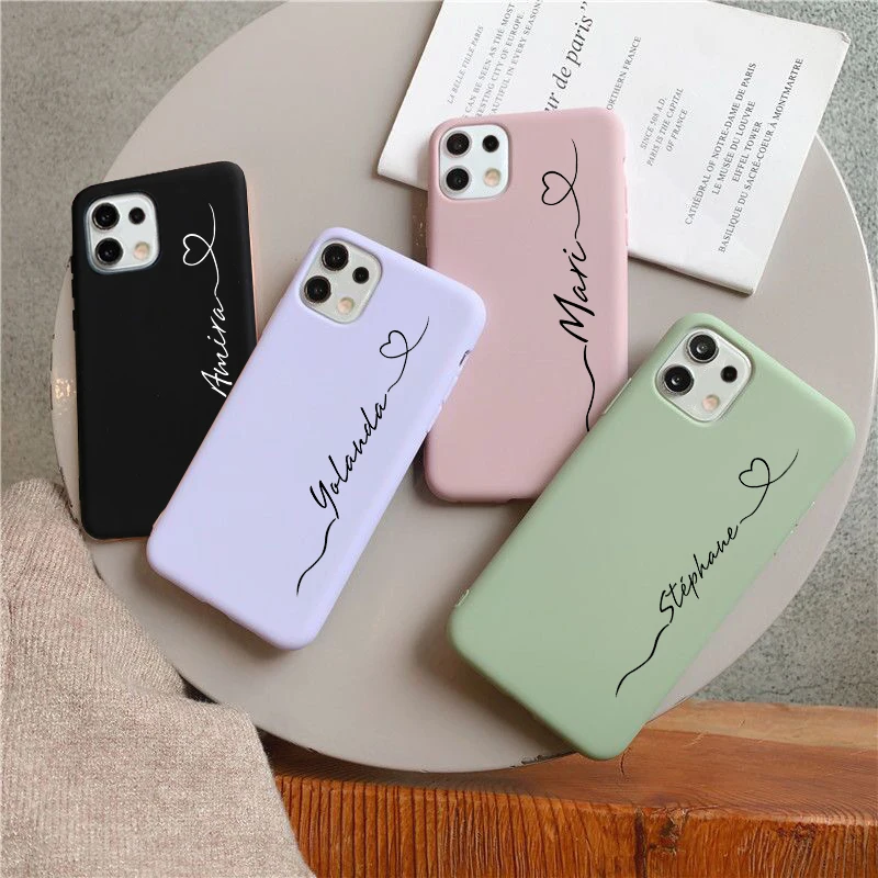 Personalizovaný vlastný názov text Love Case pre Huawei P30 P20 p40 Lite Esilicone Cover