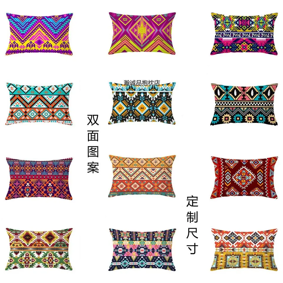Perzský etnický vankúš Etnický indický vankúš poťahuje dekoratívnu boho dekoráciu estetiku pohovky pohovky 30x50 kancelárske stoličky