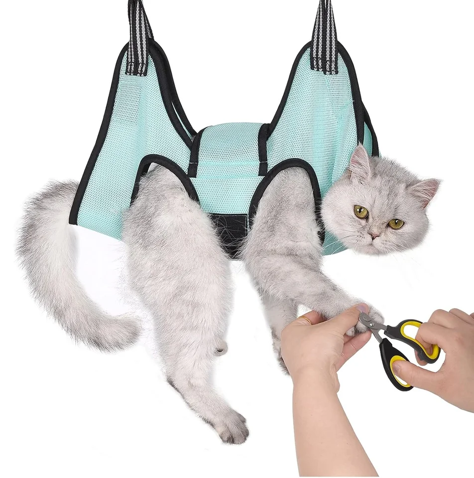 Pes Cat Grooming Hammock Fixná vaňa vrecka na nechty na nechty na nechty proti škrabaniu Cat Orezanie Obmedzenie vrecka Cat Cat Beauty zavesenie domácich miláčikov