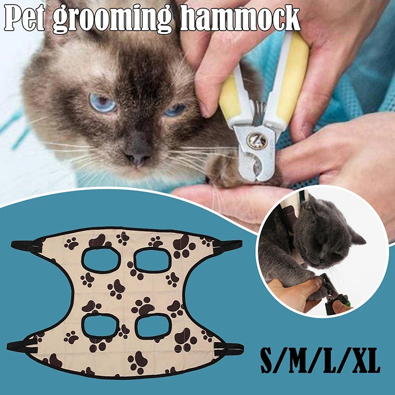 Pes Cat Grooming Hammock Fixná vaňa vrecka na nechty na nechty na nechty proti škrabaniu Cat Orezanie Obmedzenie vrecka Cat Cat Beauty zavesenie domácich miláčikov