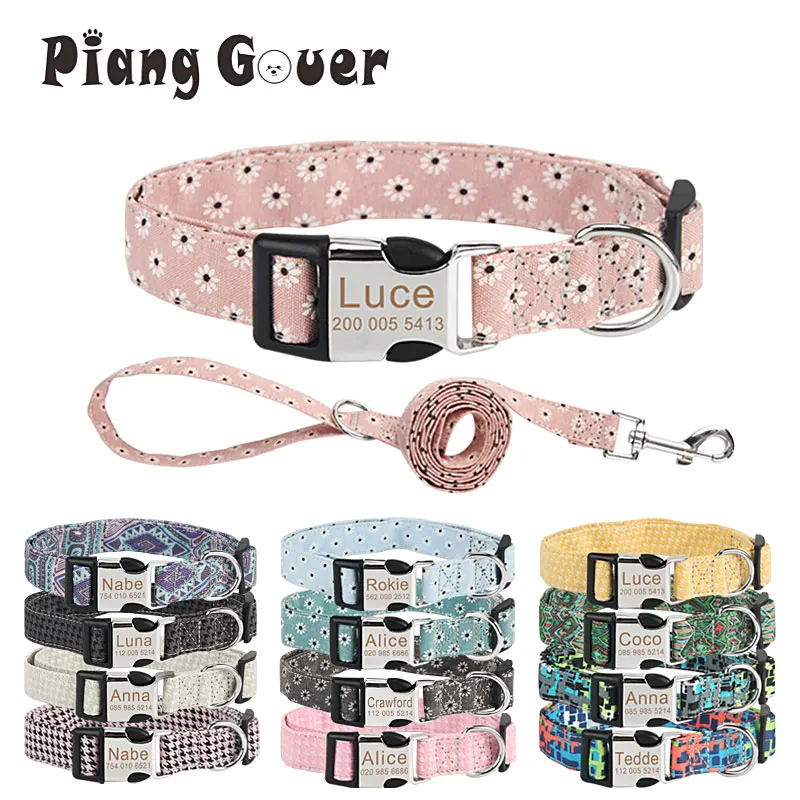Pes Collar Custom Puppy Cat Leashes Tag Leash Personalizovaný štítok ID domáce zvieratá pre stredne veľké psy