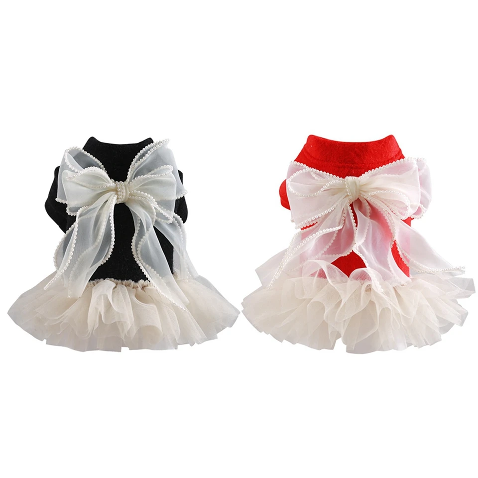 Pes Dress Winter Pet Bow sukňa šteniatka oblečenie pre psie oblečenie pre malé domáce zvieratá priedušné šaty chihuahua princezná