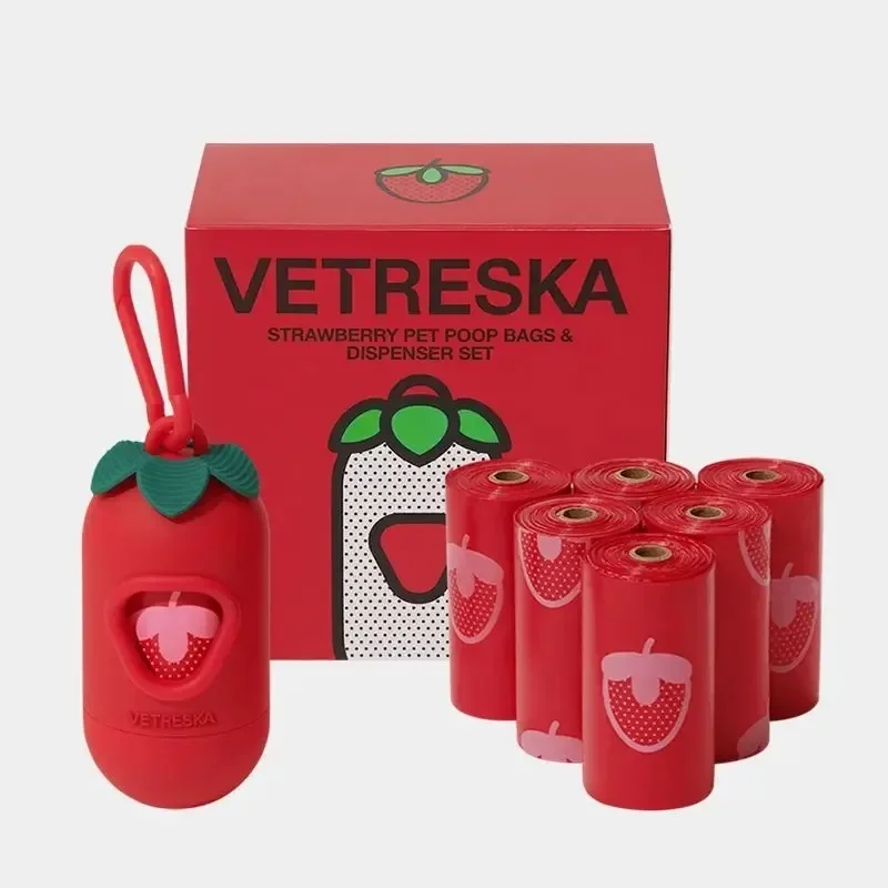 Pes Pooper Strawberry Cour Set Outdoor Cestovné psy Prechádzky prenosné prenosné hovno vrecko na odpadky Pet Pet Products Dodávky domácnosti